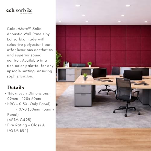 Image of MMT Acoustix Premium Felt Acoustic Panels for Offices, Bedrooms & Studios | Sustainable PET Felt Panels for Echo Reduction & Sound Absorption | 4x2 Ft, 9mm Thick | Wine - Pack of 4