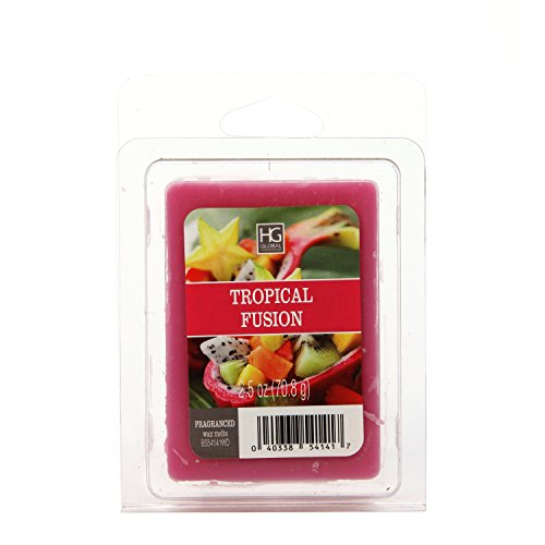 Hosley Tropical Fusion Wax Melts- 2.5 oz. Hand poured Wax Infused with Essential Oils. Ideal for Weddings, Spa, Reiki, Meditation Settings W1