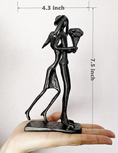 Konjouror Love Surprise Iron Sculpture, Romantic Couple Love Metal Statue, Wedding Anniversary Engagement Valentine’s Day Gift #TOP4