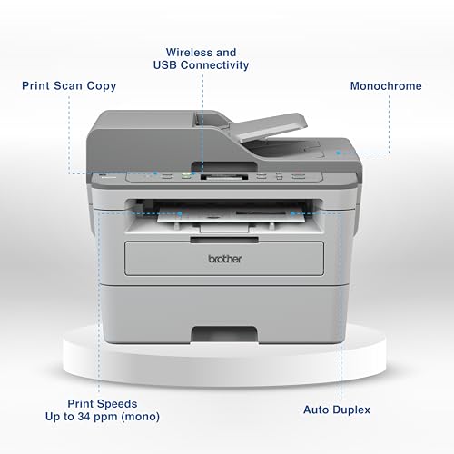 Image of Brother DCP-B7535DW Automatic Duplex Laser Printer with 34 PPM Print Speed, Multifunction (Print Scan Copy), Automatic Document Feeder, (WiFi, WiFi Direct, LAN & USB), Free Installation
