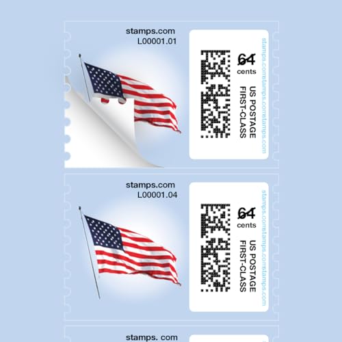 American Flag NetStamps Blank Mailing Labels for Postage | 5 Sheets, 120 Labels | Use with Stamps.com & Endicia | Inkjet & Laser Printers | Business, Personal, Home Office Shipping Supplies
