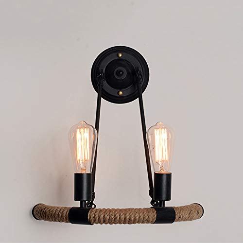 American Country Retro Lampada Da Parete In Ferro Battuto Corda Illuminazione Lampada Diametro 40cm Altezza 43cm3-10 Metri Quadrati Camera Da Letto Sala da Pranzo Bar Cafe