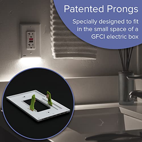 Image of SnapPower 2 Pack GuideLight [for GFCI Outlets] - Replaces Plug-in Night Light - Electrical Receptacle Wall Plate with LED Night Lights - Auto On /Off Sensor - (GFCI, White)