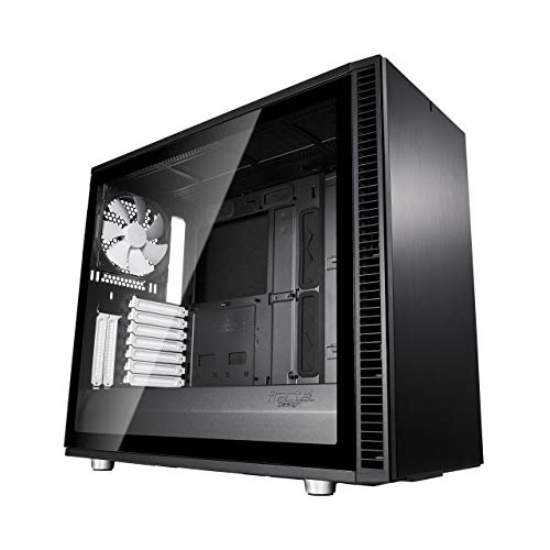 Fractal Design Define S2 Black, Tempered Glass, PC Gehäuse (Midi Tower mit Seitenteil aus gehärtetem Glas) Case Modding für (High End) Gaming PC, schwarz
