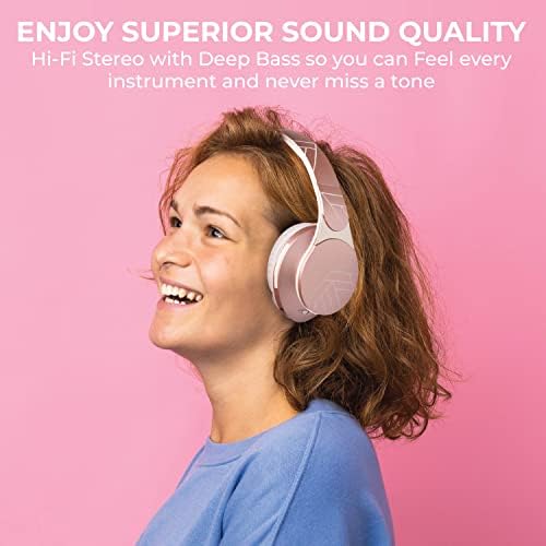PowerLocus Bluetooth Headphones Over Ear, Wireless Headphones, Foldable Headphone with Hi-Fi Stereo, Built-in Microphone, Soft Earmuffs, Micro SD, Wireless and Wired Headphone for iPhone/iPad/PC/TV