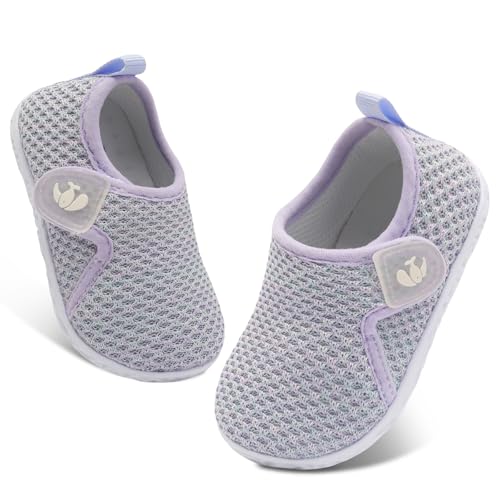 Image of FEETCITY Baby Boys Girls First Walking Shoes Infant Sneakers Crib Shoes Breathable Lightweight Slip On Shoes
