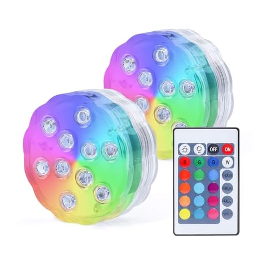 AquaMiracle Submersible LED Lights with Remote Shower Lights Waterproof Battery Operated, Multi Color Changing Hot Tub Lights for Pool, Pond, Aquarium, Bath, Party, Vase Decoration (2-Pack)