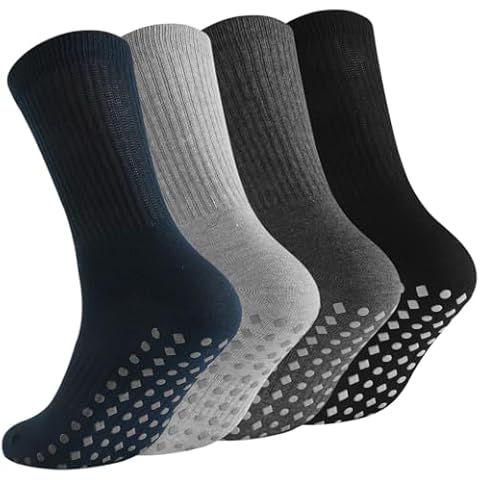Horuru Non Slip Grip Socks Navy Crew Cover