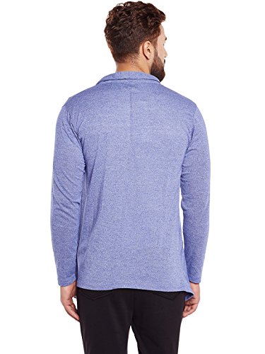 Image of Chill Winston Royal Blue Grindle Cotton Blend Shrug for Men