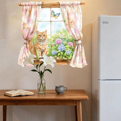 Vinilo Decorativo de Pared Gato Amarillo Impermeable 60x60 cm miniatura 3