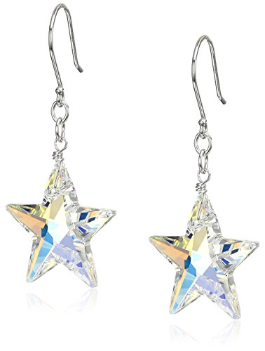 Amazon Collection Sterling Silver with Swarovski Elements Crystal Aurora Borealis Star Drop Earrings