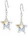 Sterling Silver with Swarovski Elements Crystal Aurora Borealis Star Drop Earrings