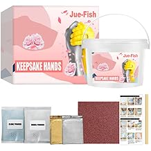 Alomejor DIY Hand Casting Kit Plaster Hand Mold Kit Gold Silver Powder 2 Adult Hands Casting Materials for Couples Family Kids