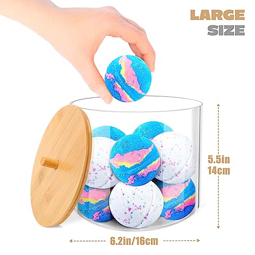 TCJJ 2PCS Laundry Detergent Storage,High-Capacity Plastic Washing Powder Storage,Bathroom Laundry Pod Storage Container With Bamboo Lid,Perfect for Washing Pods,Bath Bombs,Scent Booster - Image 2