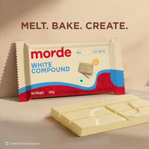 Image of Morde White Compound Bar (CO W33) - 400g | Ideal for Baking, Frosting, Chocolate Making, Ice Creams & Desserts