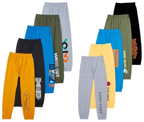 Image of T2F Boys Mid Rise Regular Fit Track Pants Pack of 2
