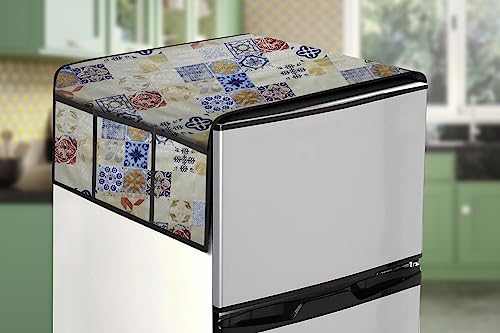 Image of Stylista Refridgerator top Cover Suitable for Samsung RT28C3452CU /HL, 236 Liter Fridge, Dimension (WXD) 65x111 CM, Mosaic Pattern Yellow