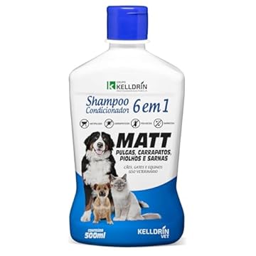 Shampoo e Condicionador Matt 6x1 Anti Pulgas Carrapatos, Piolhos e Sarnas