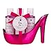 accentra Bade- und Körperpflege Set Marble Pink in einem eleganten und dekorativem Pump, 4-teiliges Luxus Beautyset, Pflege-set für ein entspanntes SPA Erlebnis