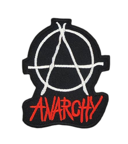 Anarchy Aufnäher zum aufbügeln oder aufnähen Bügelbild Aufbügler für Kleidung gestickter Bügelpatch Applikation Punk Anarchie Patch Größe 5,8 x 7,2 cm