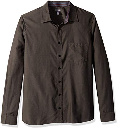 Van Heusen Men's Tall Big and Tall Never Tuck Long Sleeve Shirt Shirt, Solid Black, Large Tall