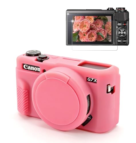 Funda silicona para cámara Canon G7X Mark II color rojo miniatura 1