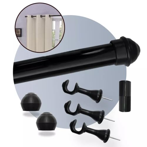 Kit Varão Varal Simples 2 Metros 19mm Para Cortina Com Conjunto de Instalação Branco Palha Tabaco Pr