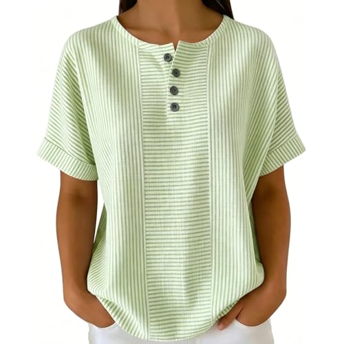 Chemisier rayé femme coton et lin avec coupe artistique rétro