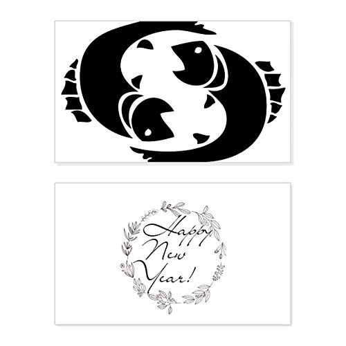Tarjeta de Piscis para Año Nuevo: un emotivo mensaje de bendición y constelación zodiacal