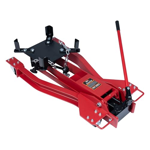 2000 lb Adjustable Hydraulic Transmission Jack Low Profile Telescoping Floor Lift with 360 Swivel Casters Heavy-Duty Steel Construction
