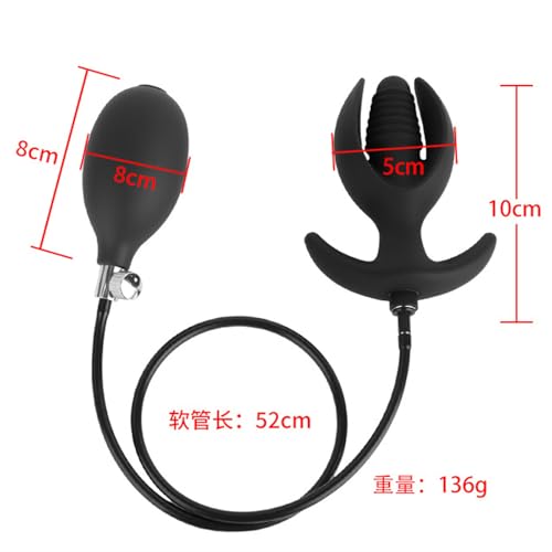 アナルバルーン アナルビーズ アナルプラグ シリコンアナルポンプ 磁気吸着式空気注入 伸縮式アナルプラグ 分離式 外出用アナルグッズ 男女兼用 最大90mm (伸縮式アナルプラグ) - 画像4