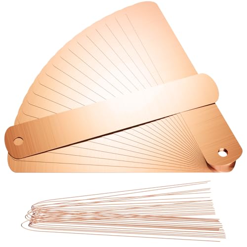 Cosmos 20 Pack Metal Plant Labels Copper Tree Tags Double Sided Write On Metal Garden Tags Waterproof Reusable Plant Markers for Outdoor Greenhouse Vegetables Flower Identification