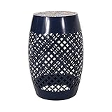 Christopher Knight Home Kevin Outdoor Lace Cut Side Table with Tile Top, Dark Blue
