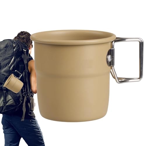 Genérico Metal Hiking Cup, Metal Travel Mug, Camping Coffee Mug, Wear-Resistant Travel Mug, Metal Travel Coffee Mug, Durable And Wear-Resistant Camping Mug For Outdoor Activities Like Hiking, Biking