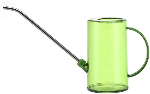 Ochine Regadera para plantas de interior, flor de jardín, 1L34 onzas, acero inoxidable y plástico, diseño translúcido con escala transparente,