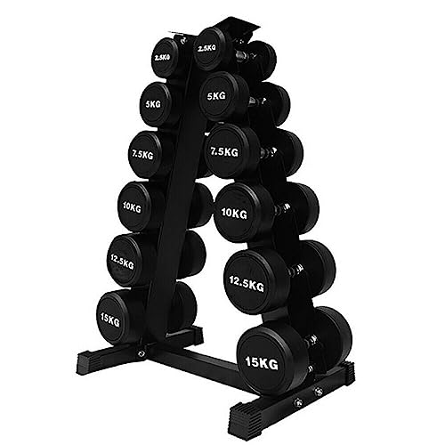 Queiting Kurzhantel Rack Hantelständer Professional Kurzhantelständer 300kg Belastbarkeit 6-Tier Karbonstahl Hantelhalterung Gewichteständer Gym Professional Hantelscheibenständer Hantelablage