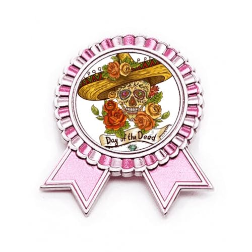 Broche Sombrero Suger Mexico cadeau idéal Jour des Morts en métal rose M