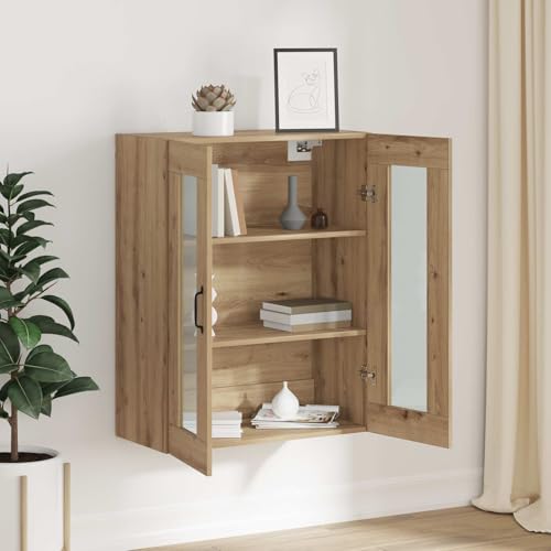 Armario de almacenamiento de roble para organizar su salón con este mueble de pared moderno 5