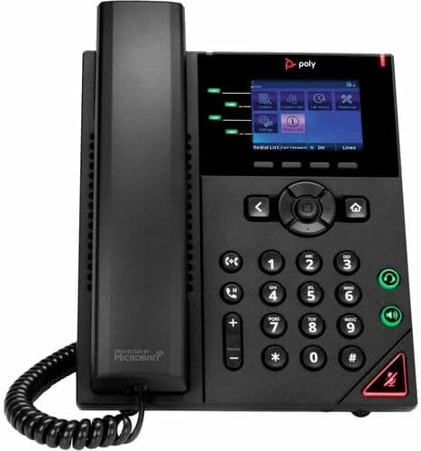 Poly OBI VVX 250 IP Phone - Corded - Corded - Desktop, Wall Mountable - Black - VoIP - 2 x Network (RJ-45) - PoE Ports