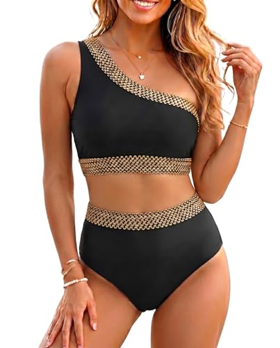 11 Best Two-Piece Bathing Suits for Women Over 50 in 2026 9 Tempt Me Women Black High Waisted Bikini Set - One Shoulder Two Piece Swimsuits Full Coverage Bathing Suits Swimwear Bottom M