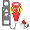 Securityman Portable Door Lock with Alarm | Hotel Door Locks for Travelers Security | Loud 130dB Door Security Device for Hotel Room, Apartment Home, & Travel Safety Inside for Women Children - Red