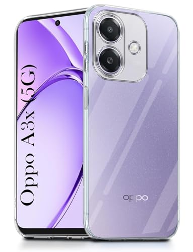 Image of NISHTECH for Oppo A3X 5G Premium Transparent Hybrid Soft Slim Dust Proof Back Case Cover Silicone with Camera Protection