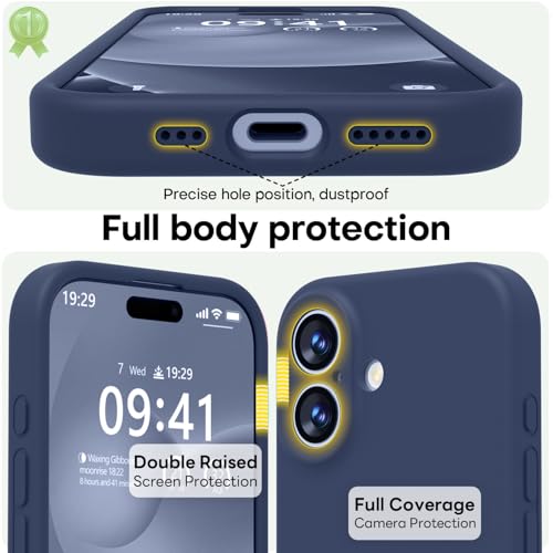 Image of LOVE 3000 Designed for iPhone 17 Case, Premium Silicone [Compatible with Magsafe][Soft Anti-Scratch Microfiber Lining] Shockproof Protective Phone Case for Men Women 6.3 inch, Navy Blue