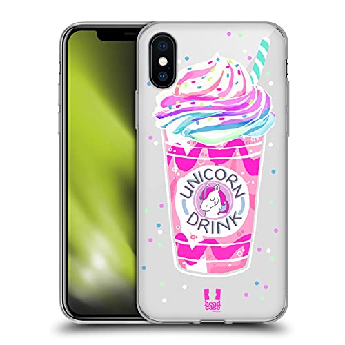 Head Case Designs Bebida Rainbow Treats de Unicornio Carcasa de Gel de Silicona Compatible con Apple iPhone X/iPhone XS