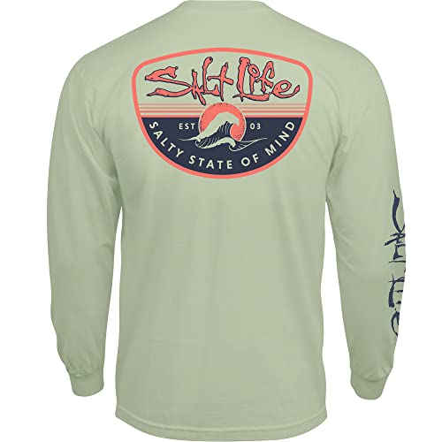Salt Life Men's Morning Wave Long Sleeve Crew Neck Tee