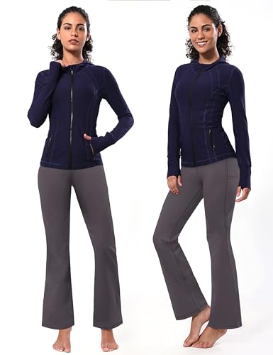 Image of BUBBLELIME 29 inch /31 inch /33 inch /35 inch /37 inch 3 Styles Women's High Waist Bootcut Yoga Pants Basic /Side Pockets Tummy Control Workout Flared