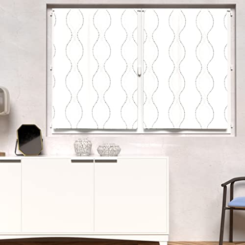 Soleil d'ocre Visillo para Ventana Pearl, Blanco, 90 x 120 cm