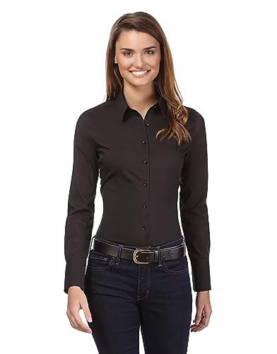 Vincenzo Boretti Damen Bluse besonders tailliert mit Stretch schwarz 40