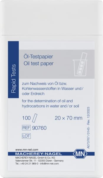 macherey-nagel, 90760, oil test paper, box of 100 strips