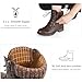 STQ Women's Fashion Round Toe Buckles Zipper Low Heel Ankle Booties Brown 8.5